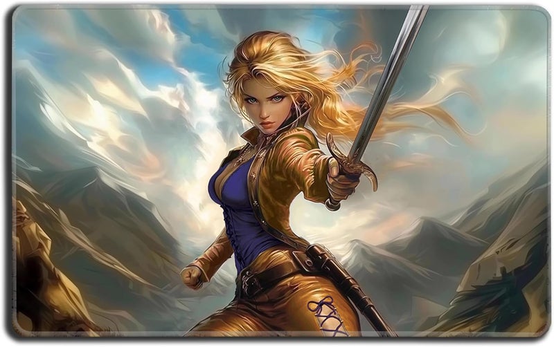 Digital Sorcery Studio Store حصيرة لعبة الورق - حافة مخيطة فاخرة - مثالية لطرز MTG Commander (فارس الرون الأنمي) - Image 1